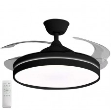 Ανεμιστήρας Οροφής LED CCT 3800lm 32W Με 4 Πτερύγια Remote Control Μαύρος